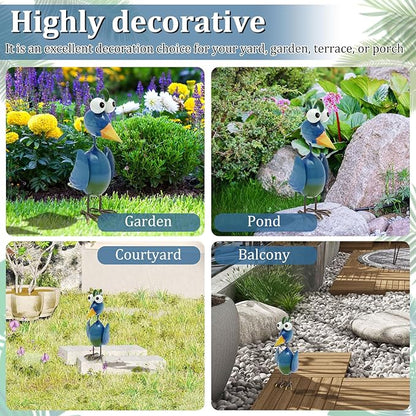 Metal Decor Yard Art, Cute Outside Garden Decoration for Home, Rust Resistant Weatherproof Outdoor Garden Statues for Patio, Lawn, Multi Scene Ornamentation (Blove)