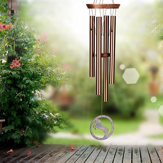 Woodstock Wind Chimes for Outside, Garden Decor, Outdoor Decor for your Patio and Front Porch (26") Equestrian Spirit Chime Bronze Wind Chime Gifts (ESC)