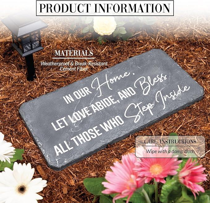 Pavilion Gift Company 25300 Our Home-16" x 7.75" Garden Stone, Gray, White