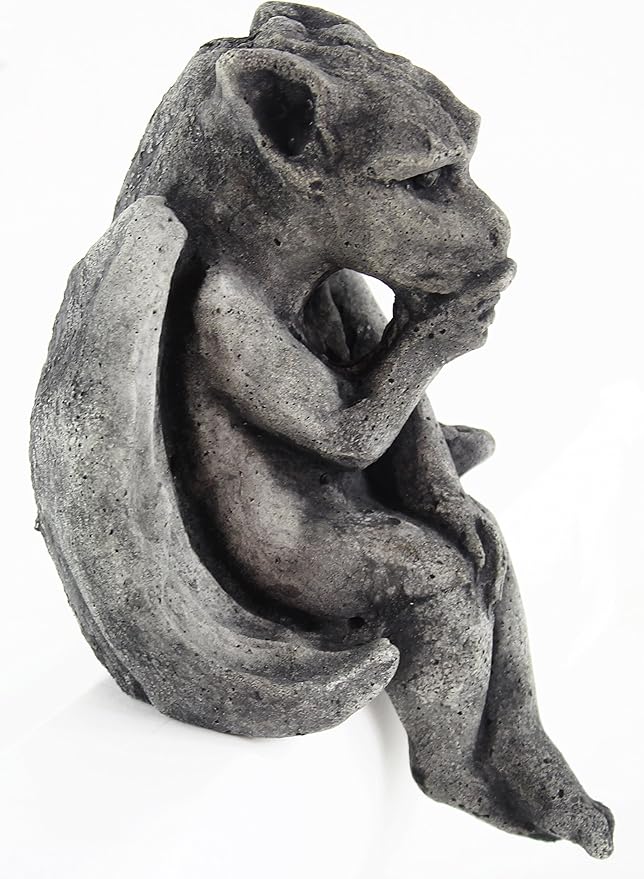 Sitting Gargoyle Concrete Halloween Statue Cement Igor French Sculpture European Cast Stone Figure All Weather Statuary Garden Statue Art