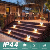 SOLPEX Solar Fence Lights Outdoor, Solar Step Lights Waterproof LED Deck Lights for Stair, Balcony, Railing, Front Porch, Yard, Garden and Patio Decor (16 Pack Warm White)