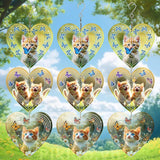 Wind Spinners Outdoor, Bird Repellent，3D Hearts Cat Pattern Hanging, 15 inches, Kinetic, Stainless-Steel Metal, Indoor and Outdoor Decoration for Garden, Patio, Yard, Gift for Women Mom Wife.