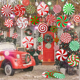 30 Pieces Outdoor Double Sided Lawn Decorations Christmas Large Candy Yard Decorations Plastic Outdoor Holiday and Christmas Hanging Porch and Tree Yard Lawn for Xmas Decor