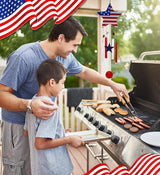 CoTa Global USA Flag Star Wind Chime - American Flag Patriotic Indoor or Outdoor Windchime Home Decor with Hanging Bells, Handcrafted Glass and Metal Wind Chimes for Yard, Garden, Porch - 28.7 Inches