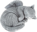 Cat Memorial Stone - Peaceful Sleeping Kitten Angel Statue for Garden, Remembrance, Grave Marker, and Loss - Pet Sympathy Gift by Pure Garden (Gray)