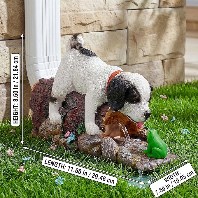 Funny Dog Gutter Downspout Extender Statue, Garden Animal Decor Gutter Extension, Splash Block, Eco-Friendly Resin, Outdoor Decor Sculpture, Gutter Diverter Rain Perfect for 3"x4" Downspout