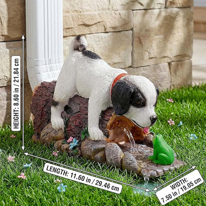 Funny Dog Gutter Downspout Extender Statue, Garden Animal Decor Gutter Extension, Splash Block, Eco-Friendly Resin, Outdoor Decor Sculpture, Gutter Diverter Rain Perfect for 3"x4" Downspout