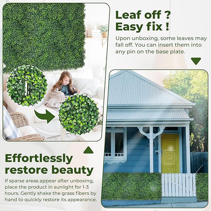 Artificial Ivy Privacy Fence Screen: 80"x 120" (67 SQFT) 4-Layer Leaf UV-Anti Faux Greenery Boxwood Backdrop Ivy Vine Leaf Fence Panels for Outdoor, Indoor, Garden,Backyard and Decor