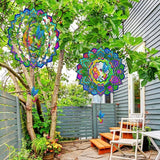 Hummingbird Wind Spinners, 12In Hanging Wind Spinner for Women Mom Grandma, 3D Stainless Steel Laser Cut Wind Sculptures Catcher for Window Outdoor Garden Yard Decor(Colorful)