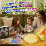 Pinwheel Crafts Stepping Stone Kit for Kids – Paint Your Own Mosaic Stones with Storybook | 5 Preprinted Cement Designs, Waterproof Paints, Brushes & Markers | Creative Garden Craft Gift for Ages 6+