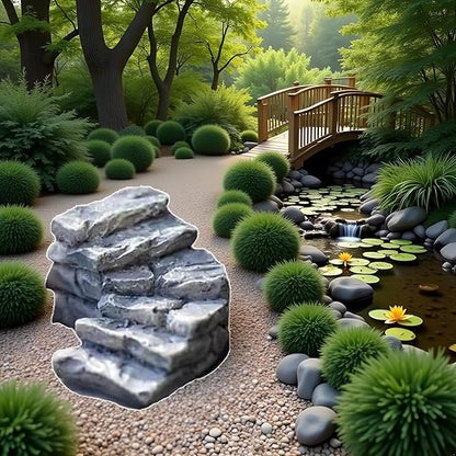 Curved Stone Steps Miniature Fairy Garden Accessories,Miniature Pond Lawn Garden Ornament Figurines, Micro Landscape Ornaments for Gardens DIY Kit Statues