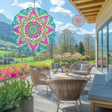 Wind Spinners Outdoor, Hanging Wind Spinner for Garden Decoration, 8 inch 3D Stainless Steel Metal Wind Sculpture for Indoor/Outdoor Decor, Mandala A
