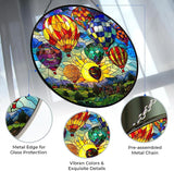 Hot Air Balloon Stained Glass Suncatcher Window Hanging, Gothic Dragon Christmas Ornaments for Fiction Lovers, Dinosaur Room Decor for Nursery New Home Gifts
