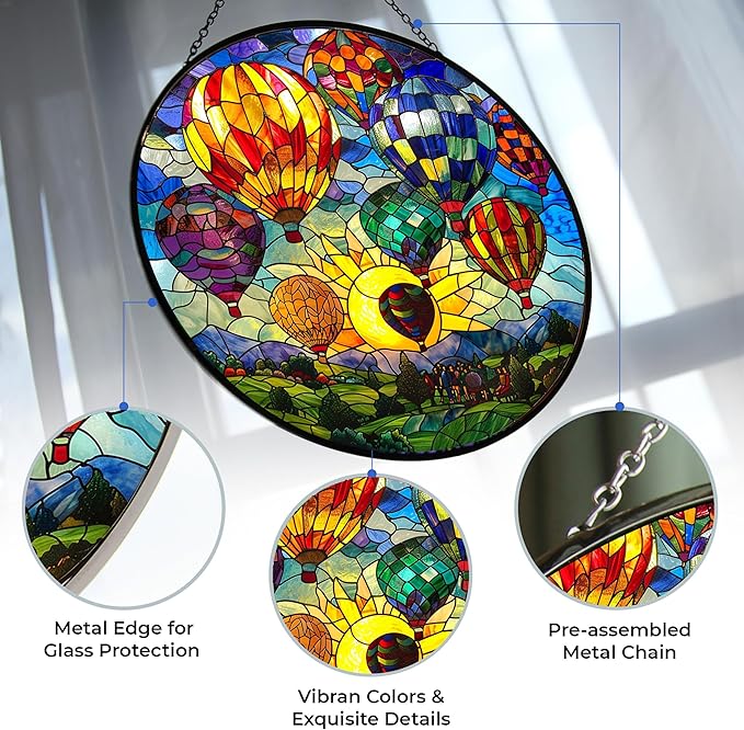 Gothic Dragon Stained Glass Window Hanging, Colorful Gothic Dragon Sun Catchers Glass Panel Blue Suncatcher Decor for Birthday for Women, Men, Wife, Aunt, and Mom 7.8 in