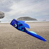 In the Breeze 5219 — 30-inch Cool Damsel Fish Windsock — Colorful Blue Fishsock Hanging Garden Décor with Detailed Printed Graphics