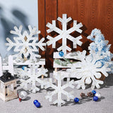 Yuntau 5 Pcs Large Winter Rustic Wooden Snowflake Decorations - Christmas Snowflakes Porch Standing Xmas Yard Signs for Front Door Garden Yard Patio