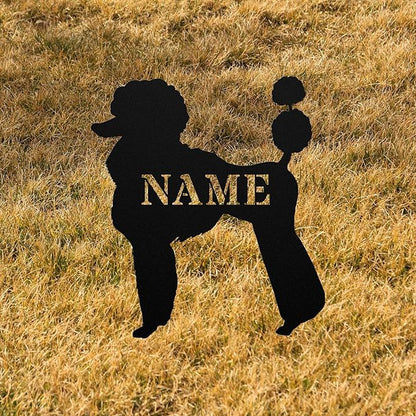 Personalized Poodle Garden Statue Stake,Custom Poodle Outdoor Yard Art Decor,Memorial Remembrance Sculpture for Yard Garden Porch Lawn Grassland Park Farm Flowerpot Decor.