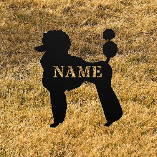 Personalized Poodle Garden Statue Stake,Custom Poodle Outdoor Yard Art Decor,Memorial Remembrance Sculpture for Yard Garden Porch Lawn Grassland Park Farm Flowerpot Decor.