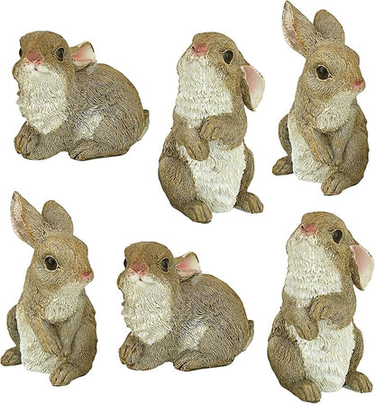 Design Toscano The Bunny Den, Garden Rabbit Statue: Set of Six