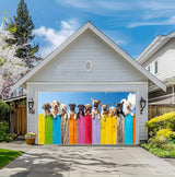 157.5x70.9in Large Garage Door Banner Cute Dog Garage Door Cover Outdoor Decorations with Grommets & Rope for House Exterior Party Driveway Decor