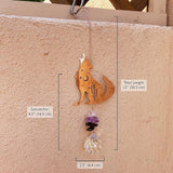 Crystal Cascade Suncatcher - Rose Gold Crystal Hanging Ornament for Windows Hanging Prism Rainbow Maker Feng Shui (Coyote)
