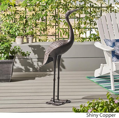 Christopher Knight Home Sunny Outdoor 43 Inch Aluminum Crane, Shiny Copper