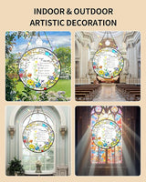 Christian Stained Glass Window Hanging Sun Catcher, Religious Faith for Mom or Grandma, Church Window Decor