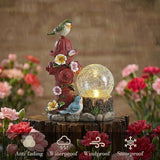 TERESA'S COLLECTIONS Garden Decor, Set of 2 Cute Birds and Hydrant Garden Decor, Waterproof Resin Garden Statue, Birds Gift, Garden Gift for Women Mom, Indoor/Outdoor