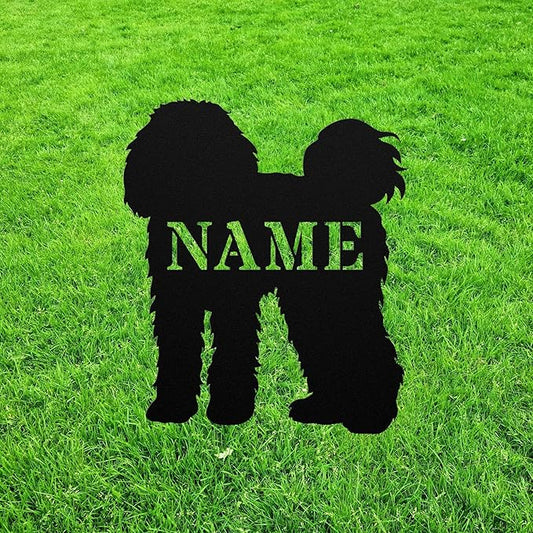 Whoodle Garden Statue Stake Whoodle Outdoor Art Decor Soft Coated Wheaten Poodle Personalized Memorial Remembrance Sculpture for Yard Garden Porch Lawn Grassland Park Farm Flowerpot Decor.