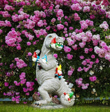 Himaweek Garden Statue Outdoor Decoration, Weatherproof 14” Dinosaur Garden Gnome, Indoor Outdoor Décor Garden Art for Patio Lawn Yard, Gardening Gift for Homeowners