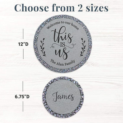 Let's Make Memories Personalized Floral Garden Stones - This is Us Path Stones for Families - Garden Décor - Customize with Message & Names - Small
