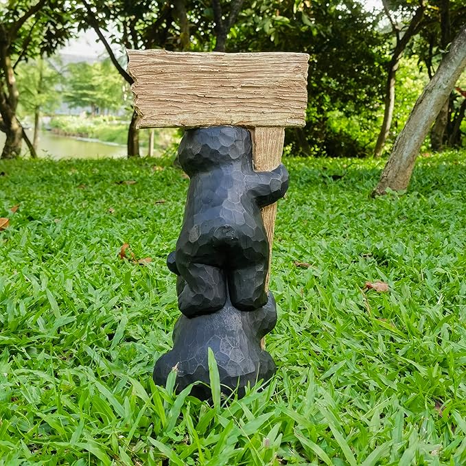 Stacking Bears with Welcome Sign for Garden or Home