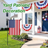 HOOSUN Garden Flag Stand, Premium Garden Flag Pole Holder Metal Wrought Iron Powder-Coated Weather-Proof Paint (2 Pack) with Tiger Clip and Spring Stoppers