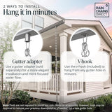 Rain Chains Direct - Modern Loop Rain Chain - 8.5 FT - Durable Milled Aluminum (Gray) - Premium Rain Chains for Gutters