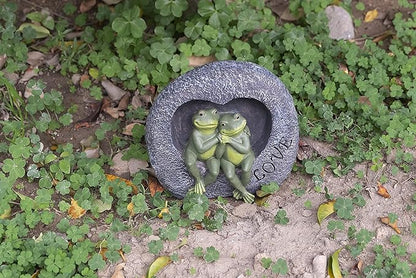 Garden Sulpture Frog Lover Statue Cute Frog Decor for Outside, Gift of Garden Statues and Figurines Outdoors,7.09 Inch