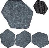 Arcadia Garden Products Set of 4, 16x17” Brushed Teal Stepping Stone Fiberclay Pavers, Outdoor Garden Natural Repeatable Pattern Pathway, Faux Stone Decorative Landscaping Walkway