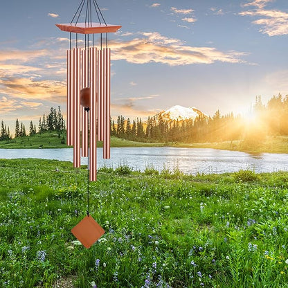 39" Deep Tone Large Wind Chimes for Outside Clearance, Memorial Sympathy Wind Chimes Outdoor for Porch Garden Yard Decor Patio,Sympathy Gifts for Loss of Loved One,Rose Golden
