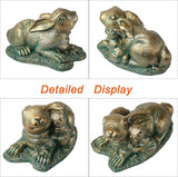 Rabbit Garden Outdoor Statue Resin Easter Bunny Statues for Home, Living Room Decoration, Garden Decor,Verdigris Gold
