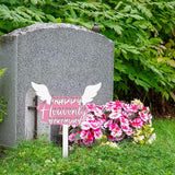 AceOrbit 13.8 X 7.9 Inches Large Happy Birthday in Heaven Decorations Cemetery Decorations for Grave Metal Memorial Remembrance Stake, Grave Markers for Human Cemetery Garden Yard Site Outdoor (Pink)