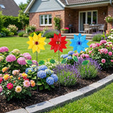 TZSSP Metal Flower Decorative,Floral Garden Stakes Yard Art,3 Pack Flower Garden Stakes Decor for Lawn & Yard Ornament