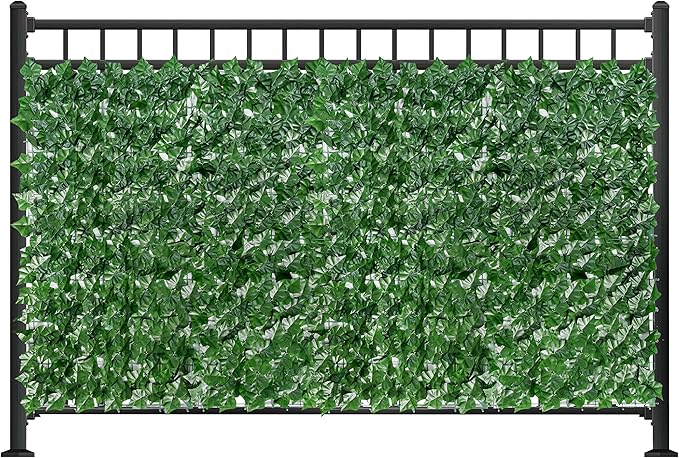 Bybeton Artificial Ivy Privacy Fence Screen - 40" X 120" UV-Anti Fake Leaves Vines - Patio Balcony Privacy, Garden, Backyard Greenery Wall Decor