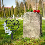 BUoonyer Stake Graves Cemetery Decorations - Husband Metal Memorial Grave Markers, Men Heart Graveyard Sympathy Plaque, Dove Remembrance Graveside Burial Decor Sign for Outside Yard Garden
