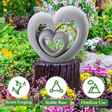Suzile Nesting Heart Garden Sculpture Resin Outdoor Garden Statues 13. 39 x 12. 2 x 3. 15 Inches Memorial Statues for Grave Cemetery Tombstone Patio Lawn Backyard Yard Memorial Gift Decoration