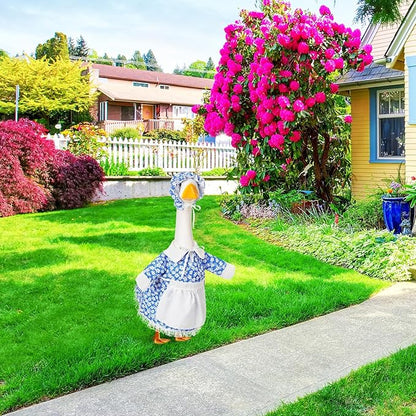 FuWeave Spring Goose Outfit Flower Porch Goose Clothes for 23" Large Statue Outdoor Patio Yard Lawn Art Decoration(Daisy,23 inch)