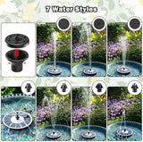 Yzert Solar Fountain White Flower, 3.5W Glass Bird Bath Fountains Solar Power No Battery with 4 Fixed Rods & 7 Nozzles, Solar Fountain Pump for Bird Bath, Pool, Garden, Outdoor, Pond