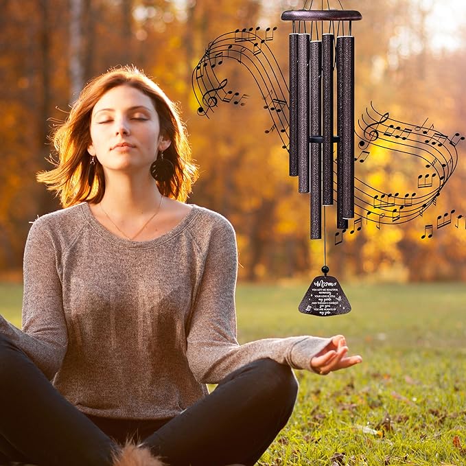 ZANIION Sympathy Memorial Gifts for Loss of Mom Wind Chimes 32", Bereavement Gift for Loss of Mother, Windchimes in Memory of Mom Present, Condolence/Remembrance Present for Her/Him Wind Bell 32"