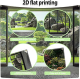 Garage door banner cover, 6x13 ft Spring Japanese Garden Backdrop, Courtyard Background Decoration Photo Banner (Japanese Garden)