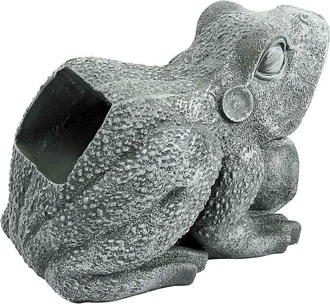 Design Toscano QM7512081 Garden Frog Decorative Object, Grey Stone