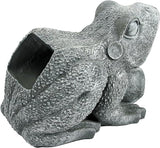 Design Toscano QM7512081 Garden Frog Decorative Object, Grey Stone