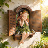 Teaeeno Whimsical Fairy Garden Gnome Statue, Tree Faces Decor Outdoor -7.8 Inch, Funny Garden Tree Decoration, Ideal Patio Yard Lawn Porch Decoration